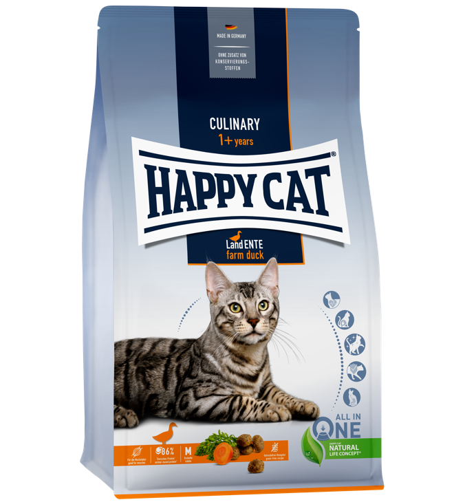 Сухой корм для взрослых кошек Happy Cat Culinary Land Ente, со вкусом утки, 4 кг (70567) - фото 1