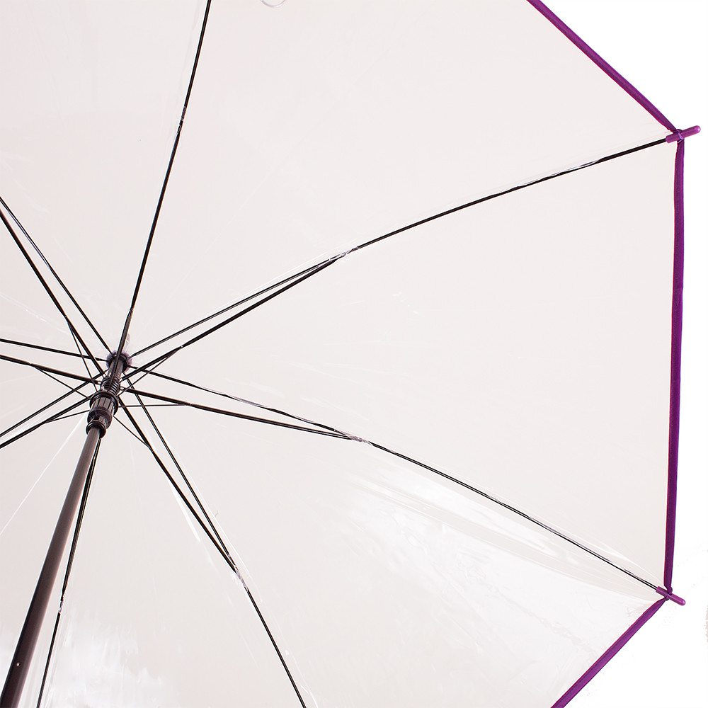 Жіноча парасолька-палиця напівавтомат Happy Rain 105 см прозора - фото 3