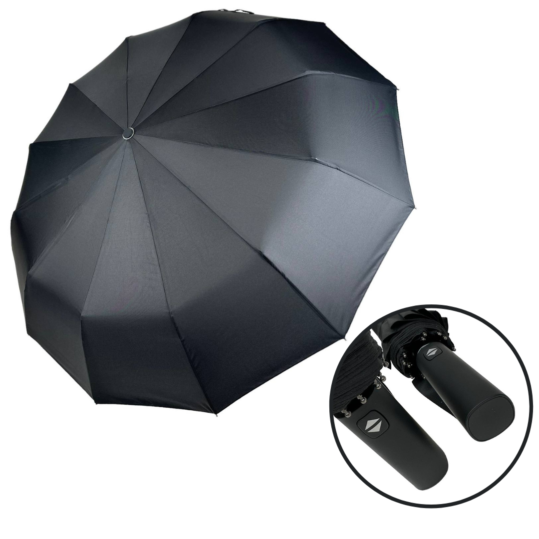 Мужской складной зонтик полный автомат Bellissima 105 см черный - фото 2