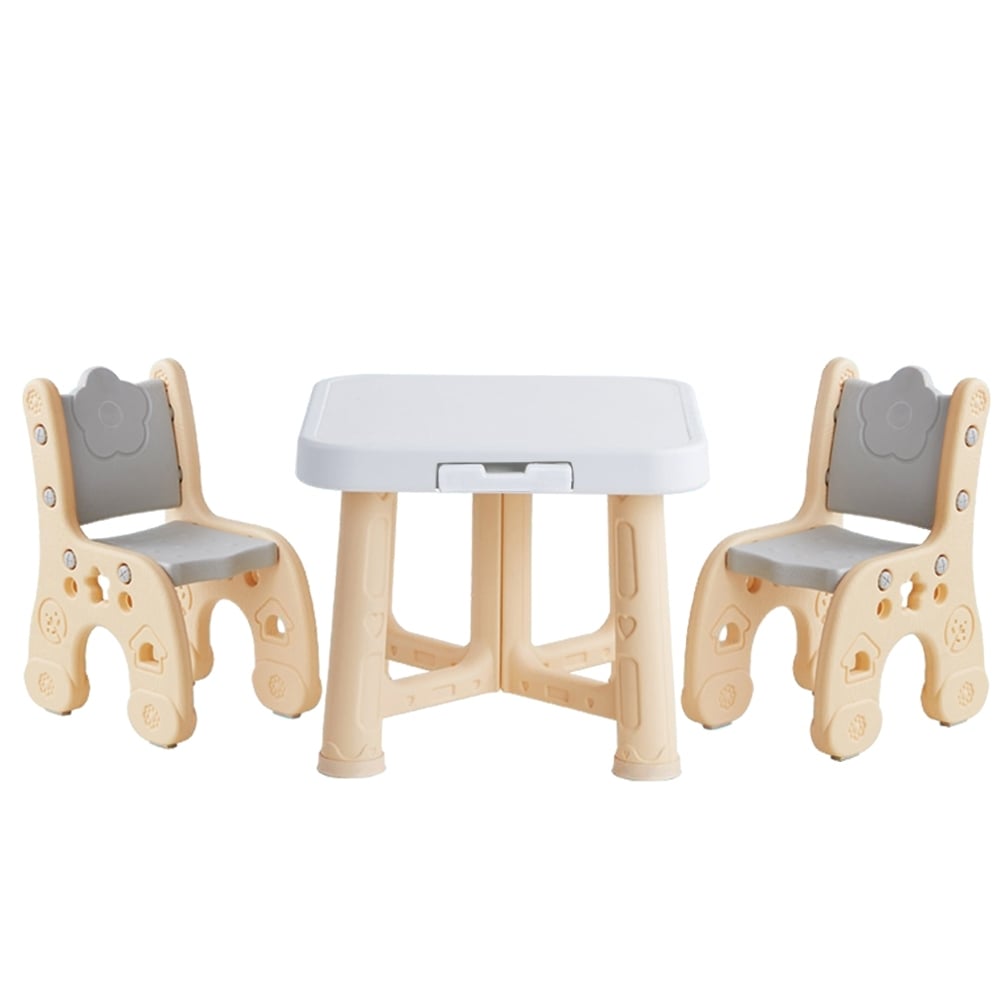 Детский функциональный столик и два стульчика Poppet Классик, серый (PP-001C) - фото 1
