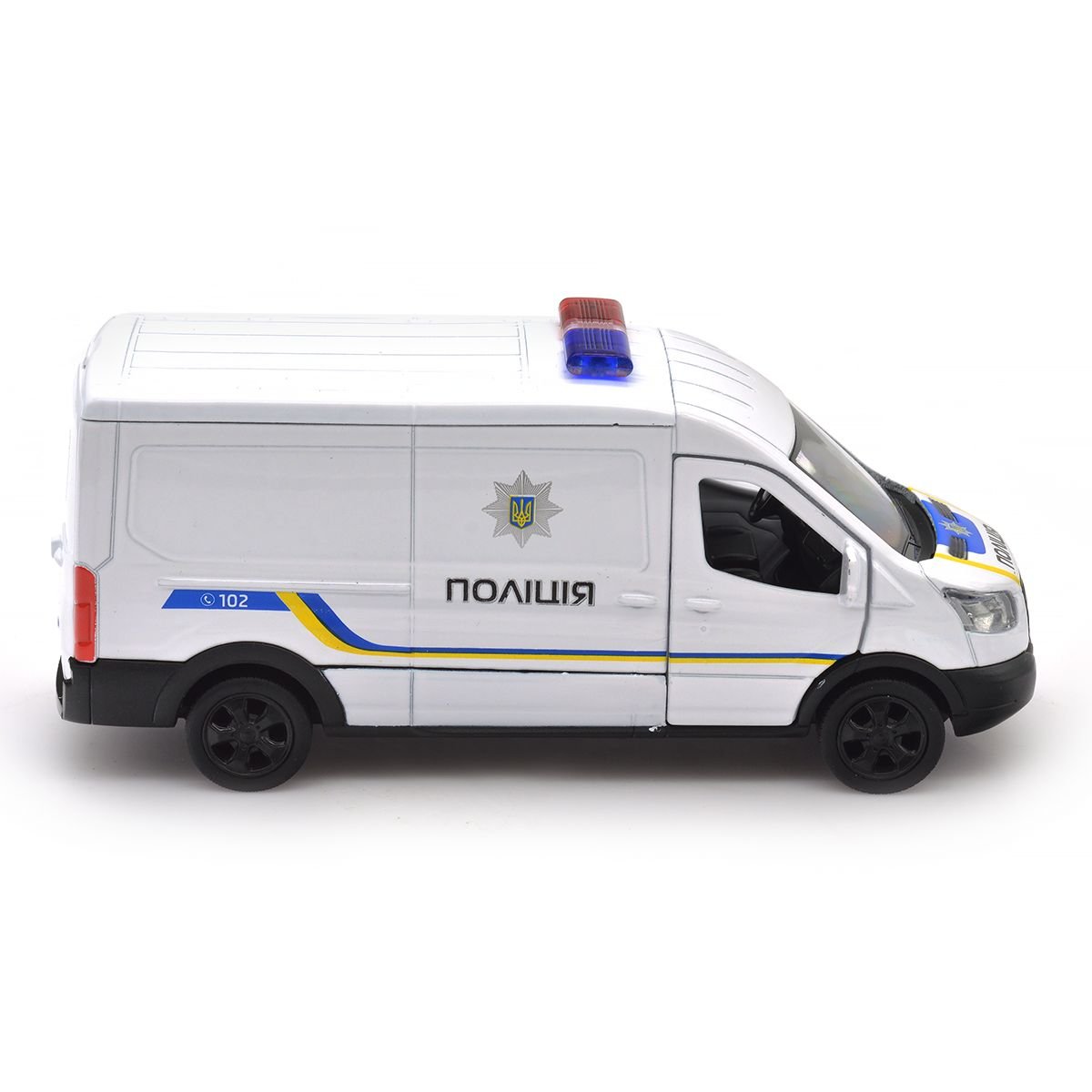 Автомодель TechnoDrive Ford Transit Van 2018 Поліція, 1:32, біла (250343U) - фото 6