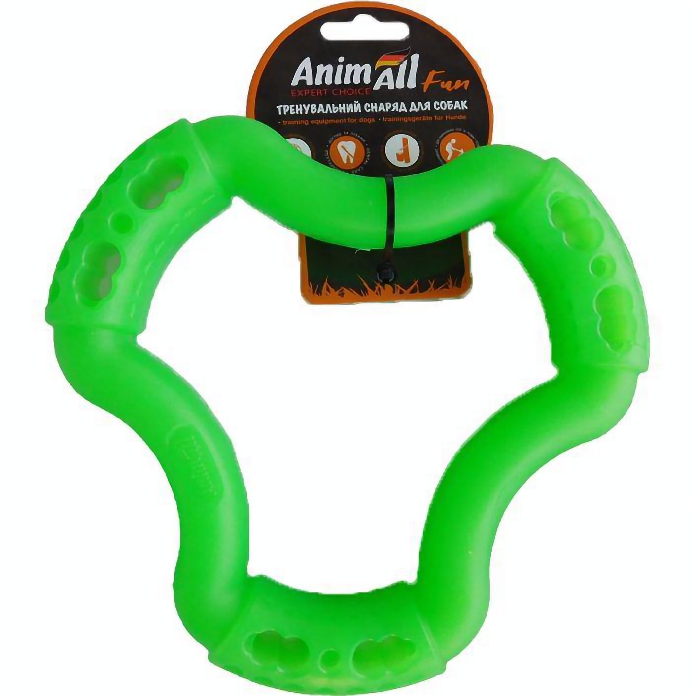Игрушка для собак AnimAll Fun AGrizZzly Кольцо шестисторонное зеленая 20 см - фото 1