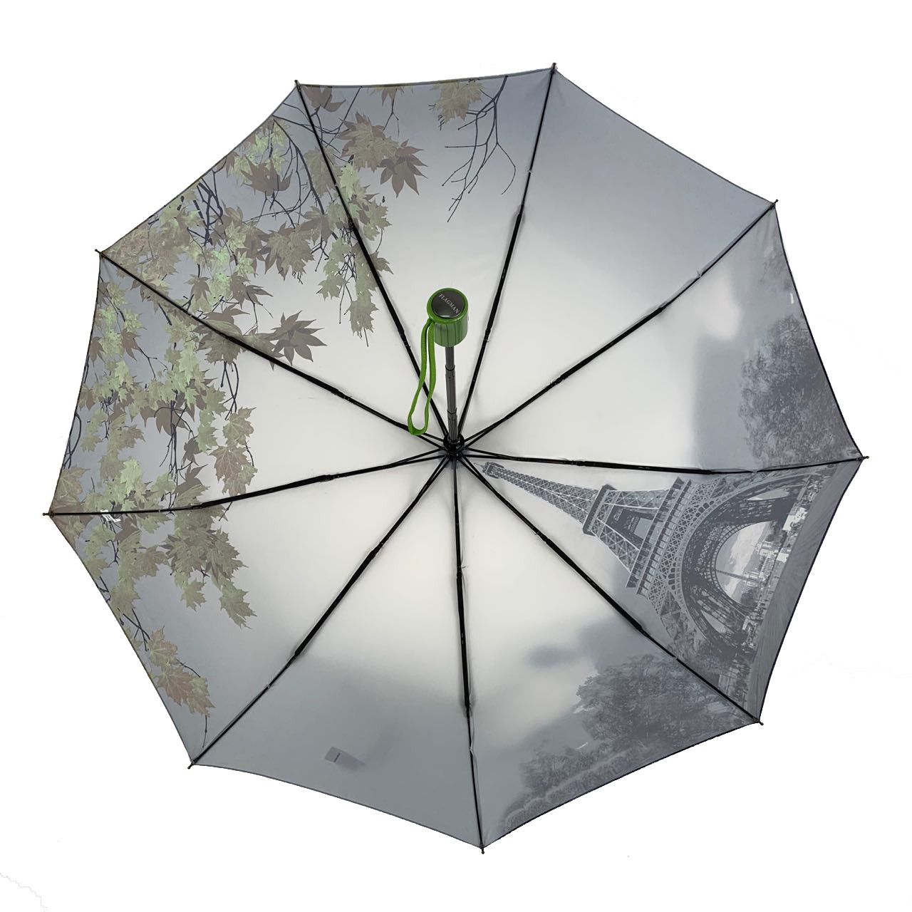 Женский складной зонтик полуавтомат The Best 98 см зеленый - фото 4