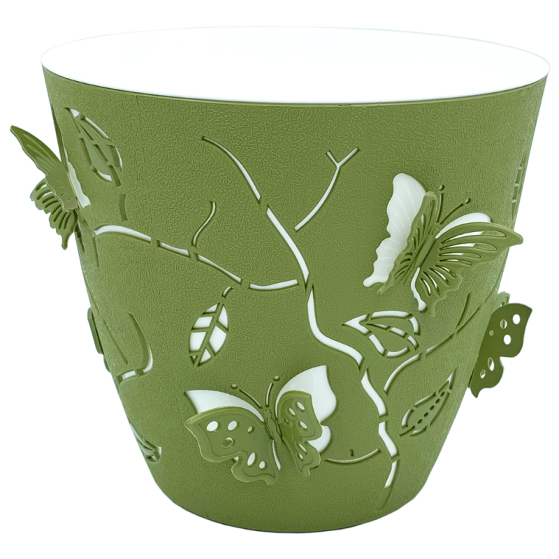 Горщик для квітів Alyaplastik 3D, 0.7 л, темно-зелений (ALY101d.green) - фото 1