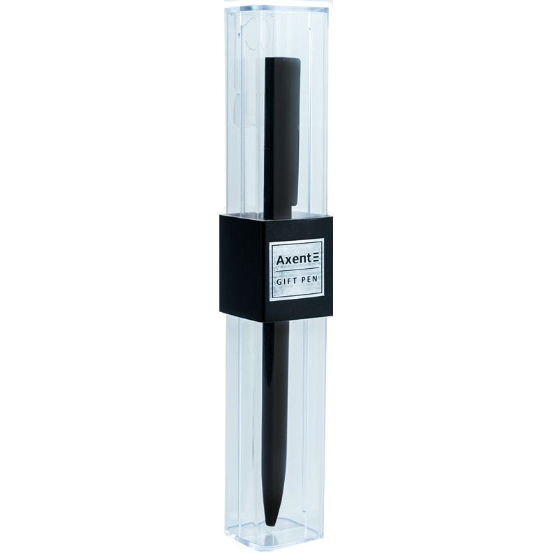 Ручка шариковая автоматическая Axent Partner синие чернила черная (AB1099-01-02-A) - фото 1