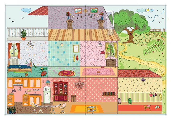 Игра Умняшка Кукольный домик, с многоразовыми наклейками (КП-003) - фото 2