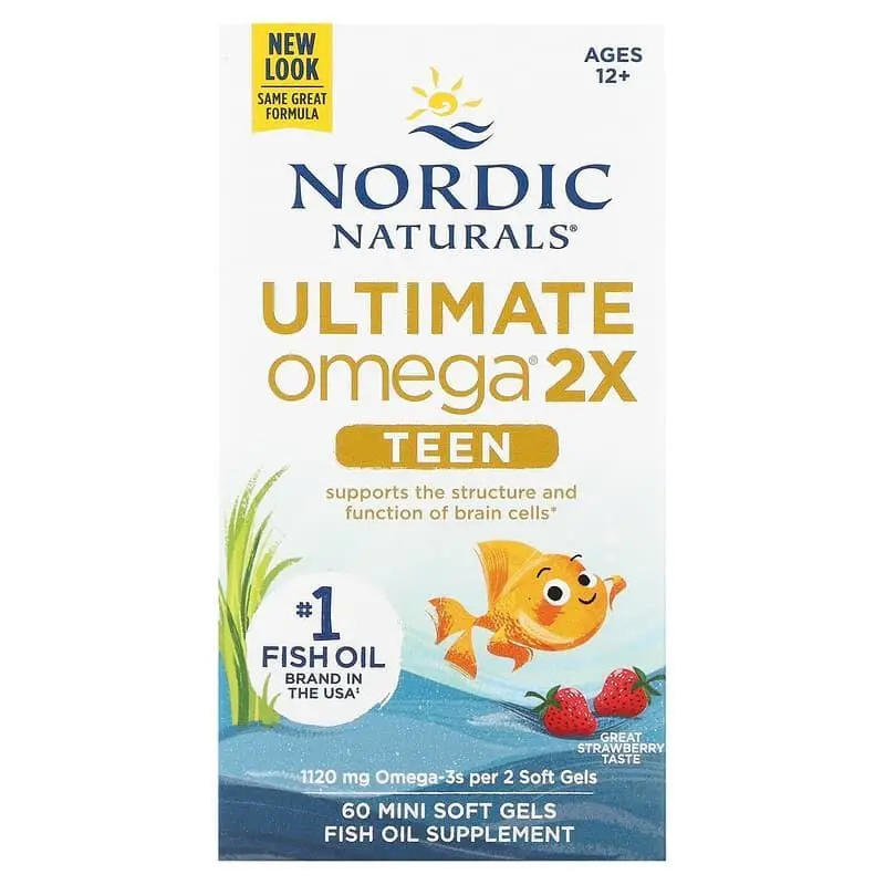 Омега для подростков Nordic Naturals Ultimate Omega 2X Teen со вкусом клубники 60 мини капсул - фото 2