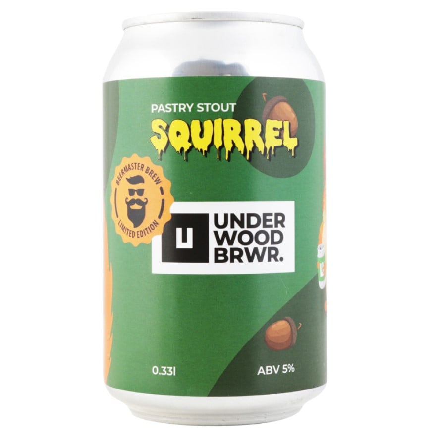 Пиво Underwood Brewery Pastry Stout Squirrel, темное, 5%, ж/б, 0,33 л (888876) - фото 1