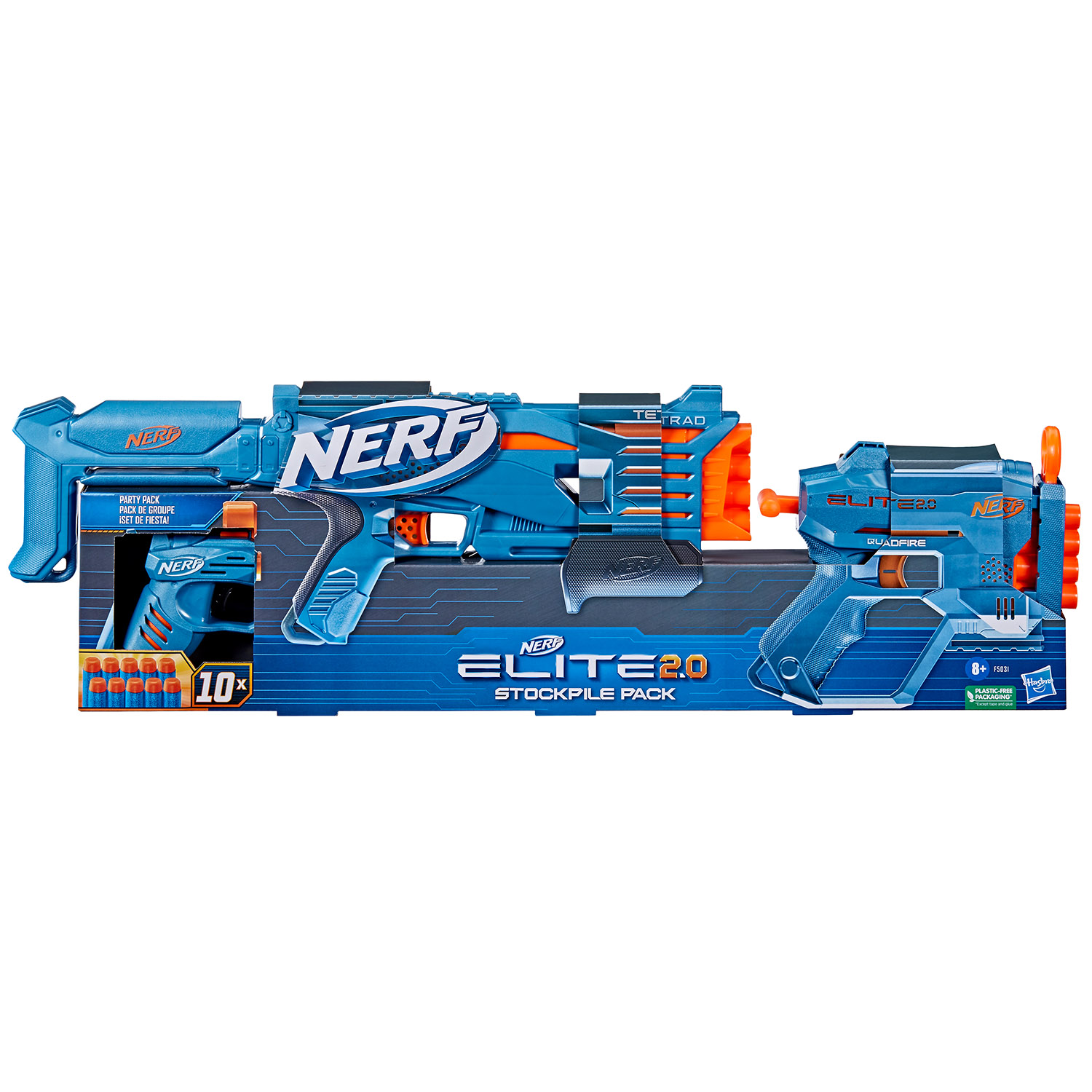 Набор бластеров Hasbro Nerf Elite 2.0 Stockpile Pack, с 10 стрелами, 3 шт. (F5031) - фото 2