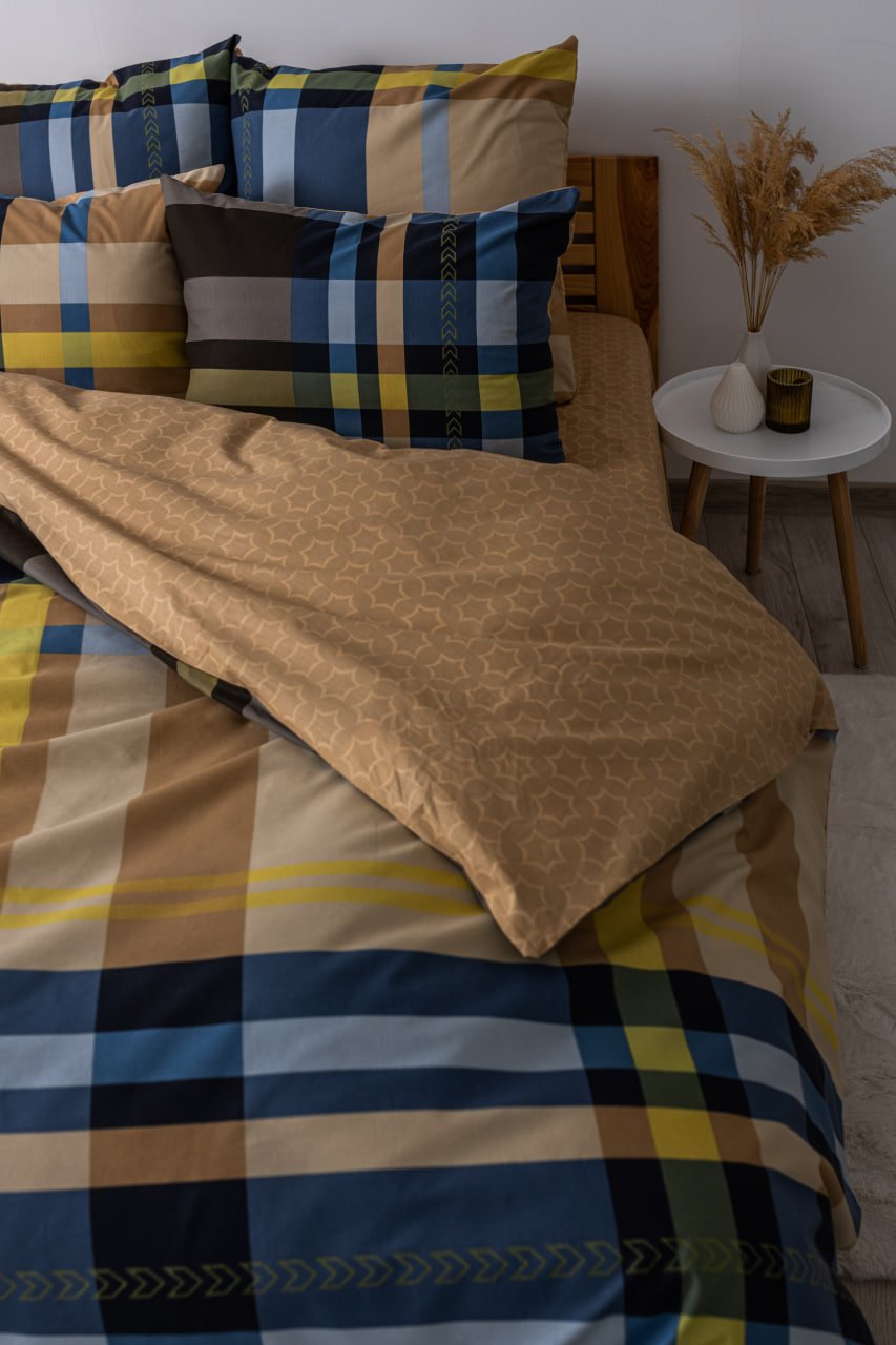 Комплект постільної білизни ТЕП Soft dreams Scotland двоспальний сірий з жовтим (2-03858_26051) - фото 5