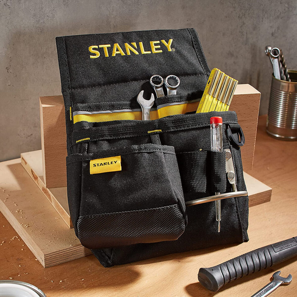 Сумка поясная для инструментов Stanley Basic Tool Pouch с держателем для молотка 8 отделений (1-96-181) - фото 4