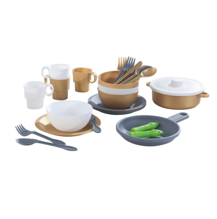 Ігровий набір посуду KidKraft Modern Metallics, 27 предметів (63532) - фото 1