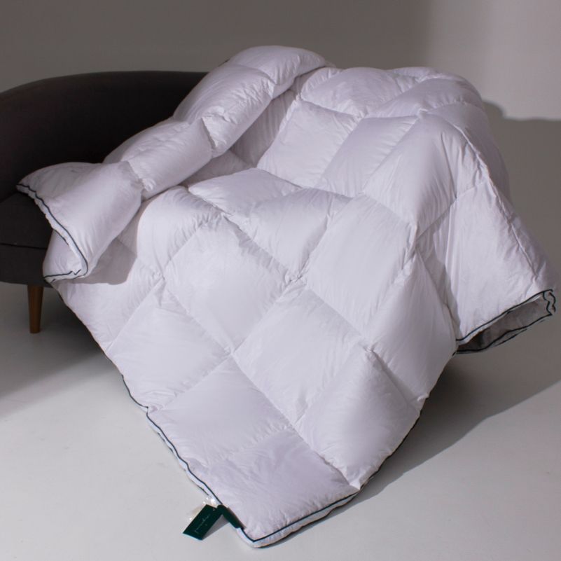 Одеяло пуховое MirSon Imperial Delight, зимнее, 215х155 см, белое с зеленым кантом - фото 1