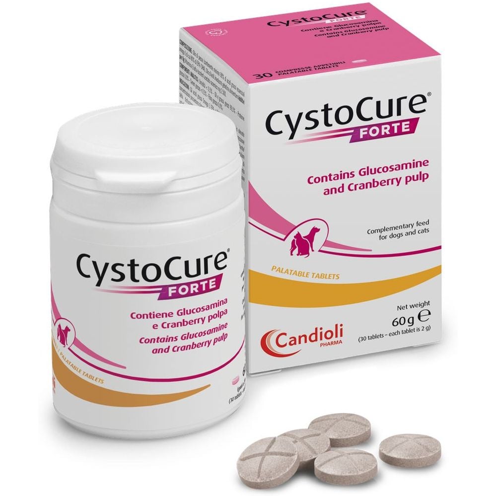 Пищевая добавка Candioli CystoCure для поддержания мочеполовой системы собак и кошек, 30 таблеток - фото 1