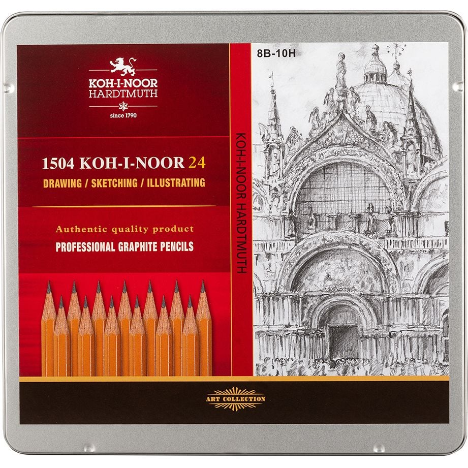 Набор карандашей графитных Koh-i-Noor 1500, 8В-10Н 24 шт. (1504) - фото 2