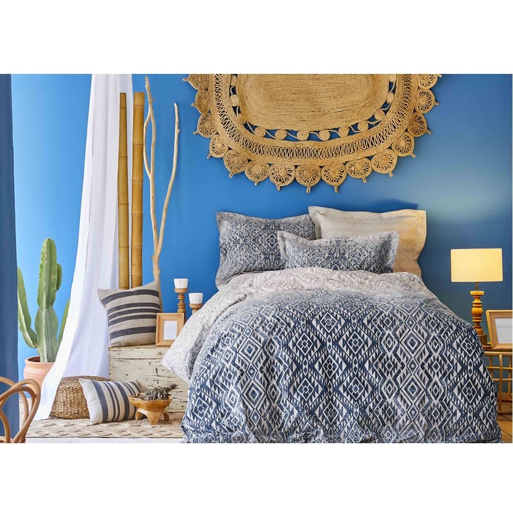 Комплект постельного белья Karaca Home Nitara mavi 2020-1, сатин, евростандарт, голубой (svt-2000022231244) - фото 1