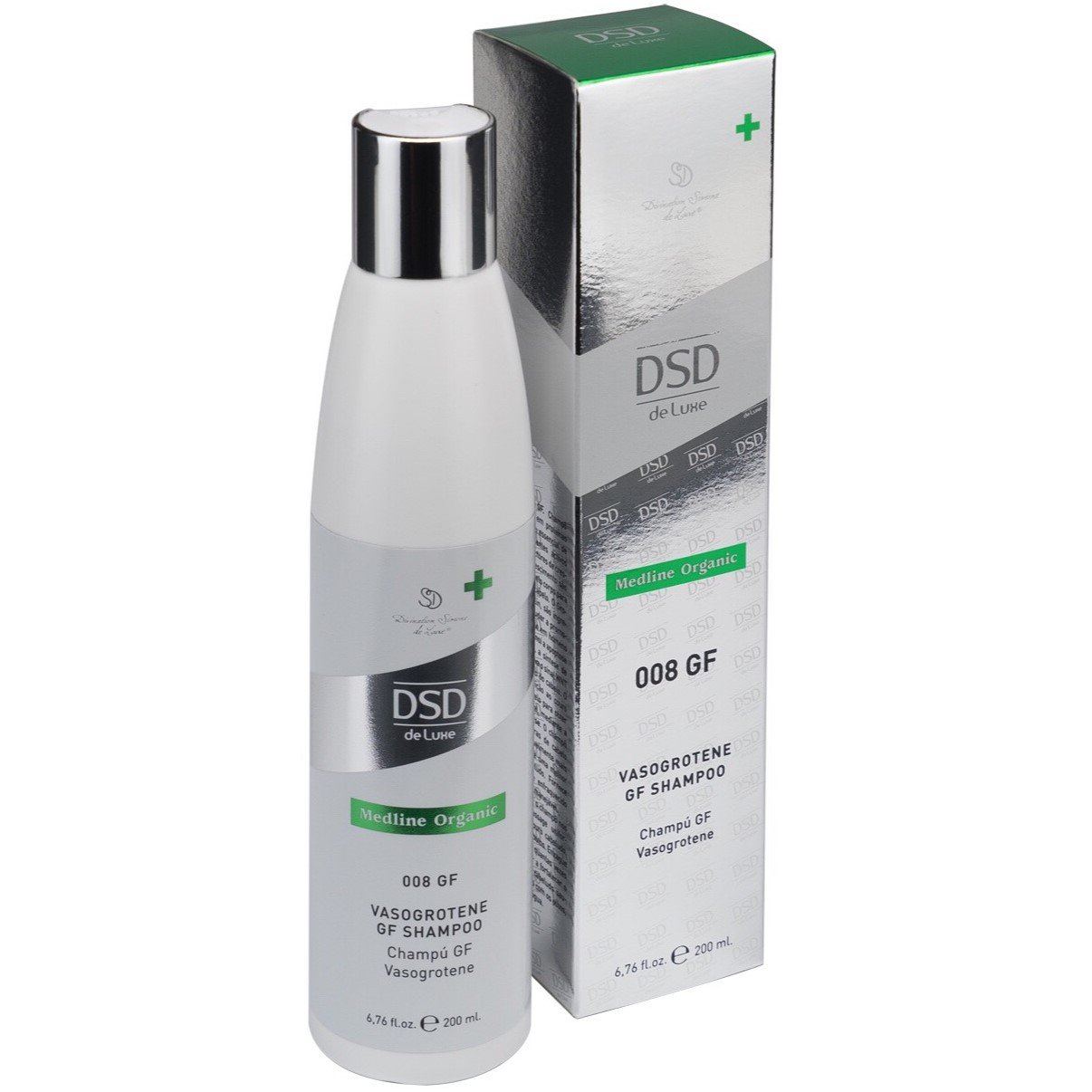 Шампунь DSD de Luxe 008 Medline Organic Vasogrotene Gf Shampoo для зміцнення волосся та покращення його росту, 200 мл - фото 1