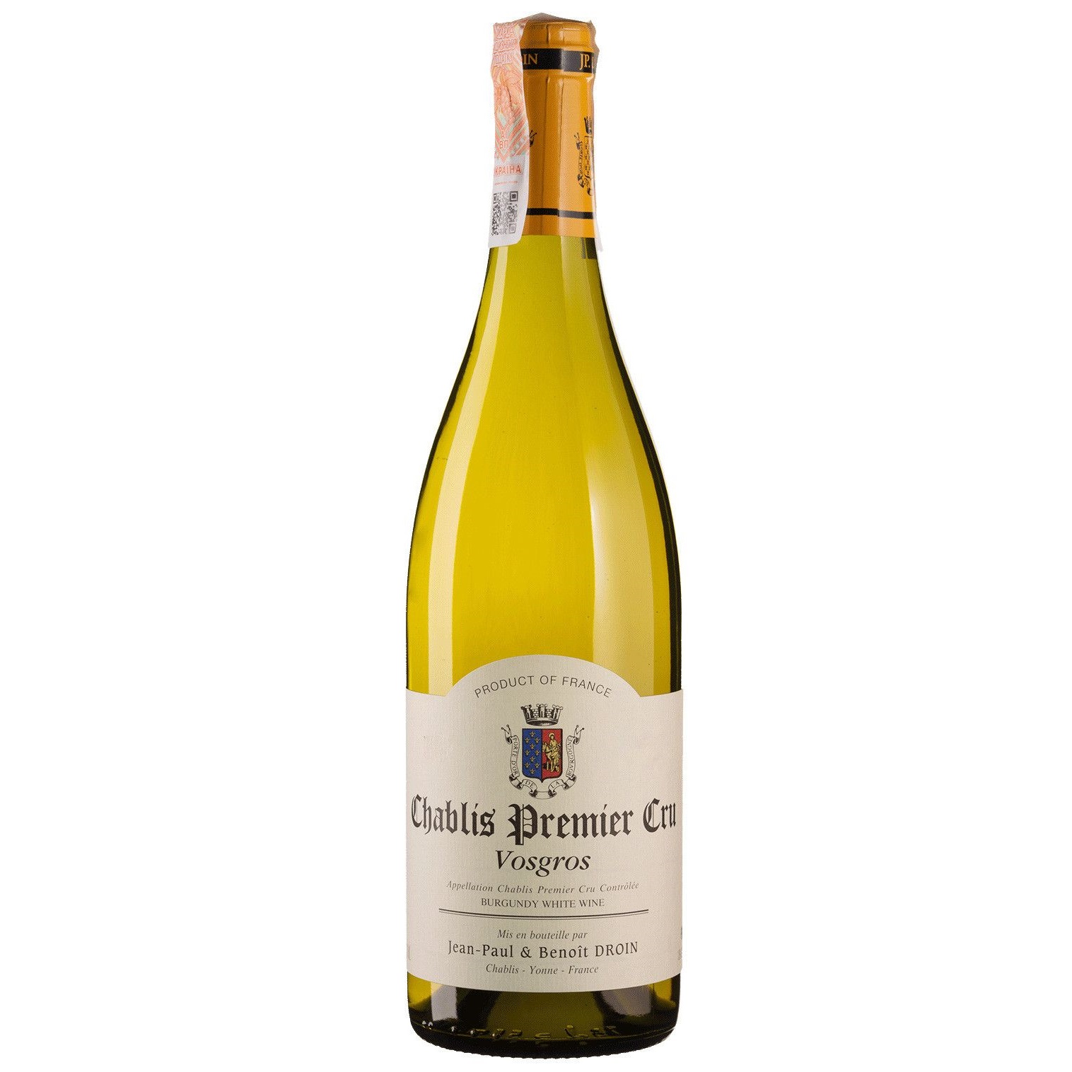 Вино Jean-Paul&Benoit Droin Chablis Vosgros 2021, белое, сухое, 0,75 л (R2073) - фото 1