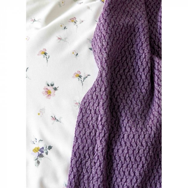 Набор постельное белье с пледом Karaca Home Fertile lila 2020-1, евро, лиловый, 7 предметов (svt-2000022231251) - фото 3