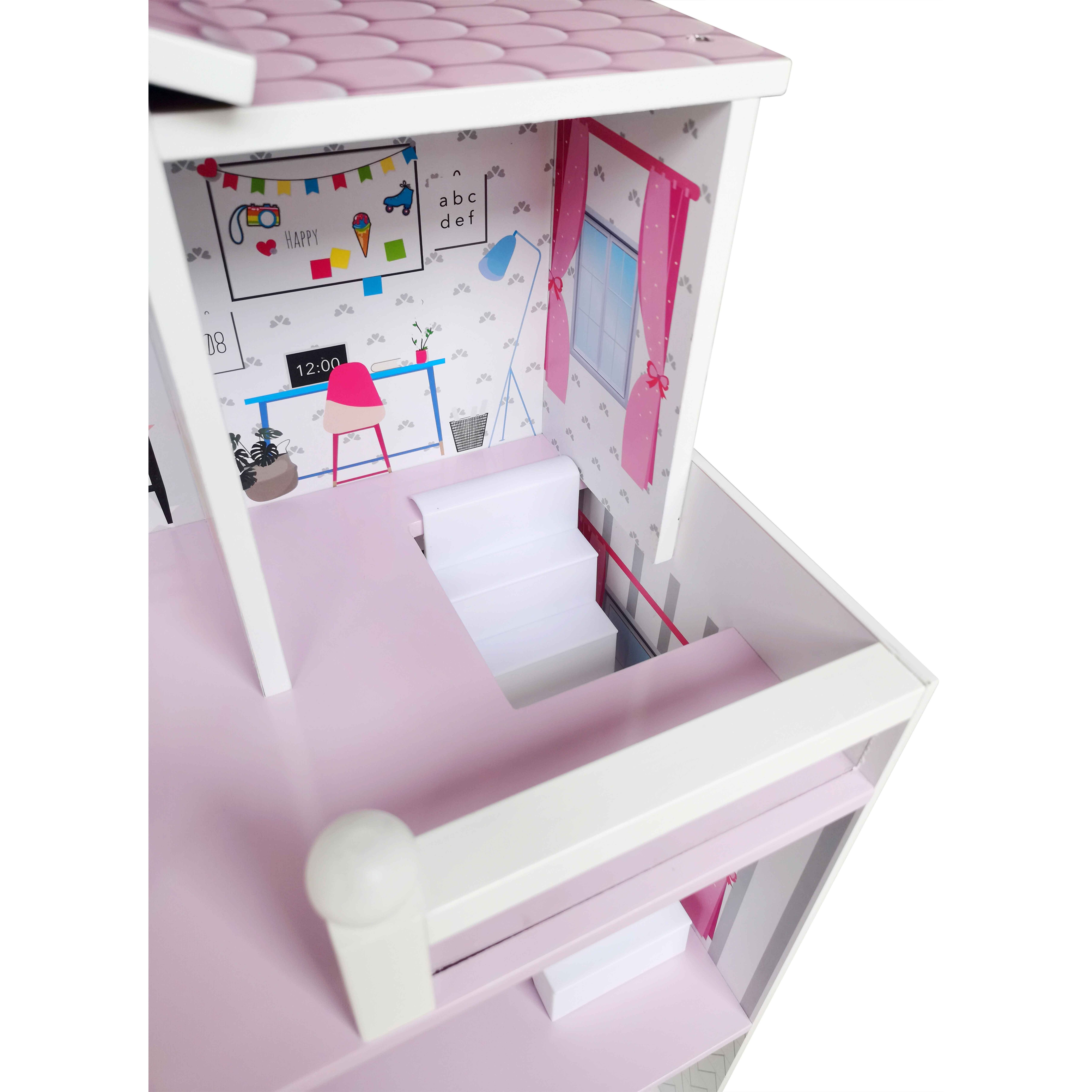 Игрушечный домик деревянный FreeON розовый (47290) - фото 7
