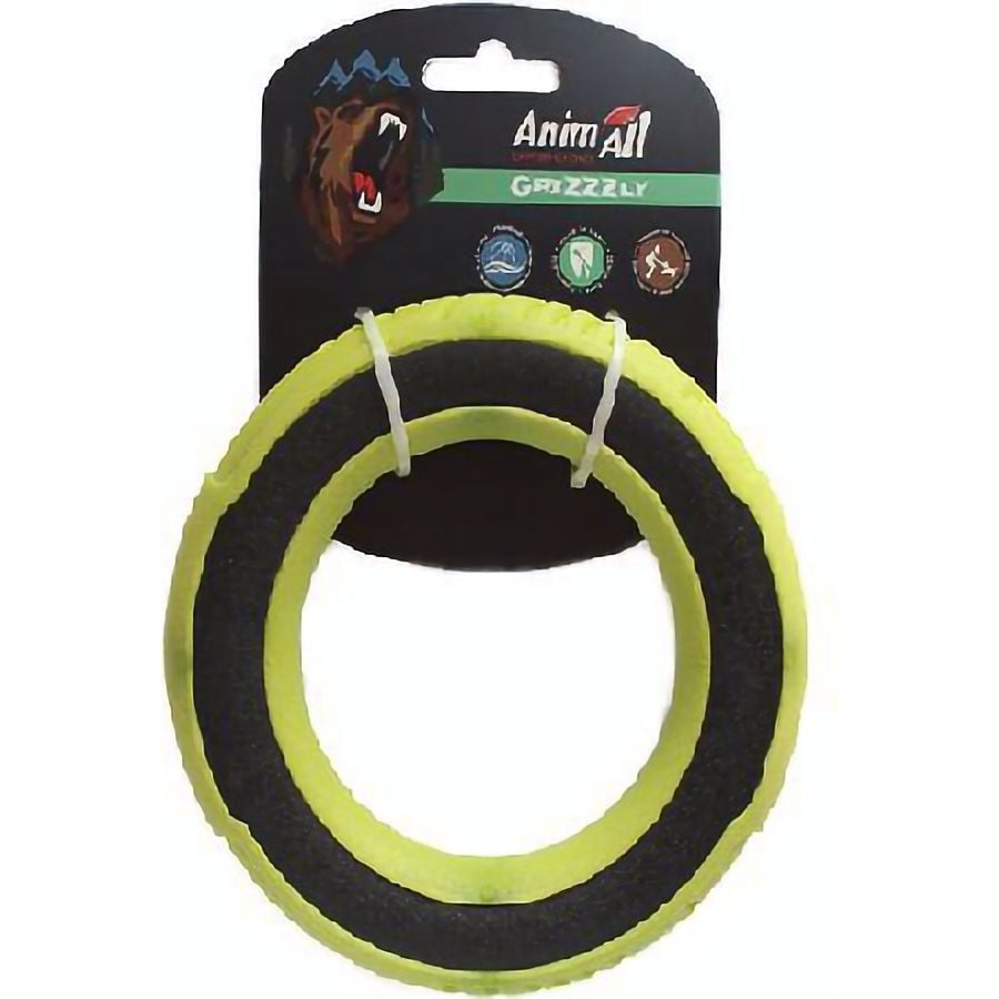 Игрушка для собак AnimAll Fun AGrizZzly Супер-кольцо S желтая - фото 1