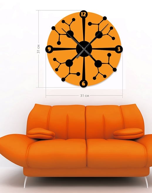 Настінний годинник Art-Life Collection, 31x31 см, помаранчевий (1A-36-31x31_c) - фото 1