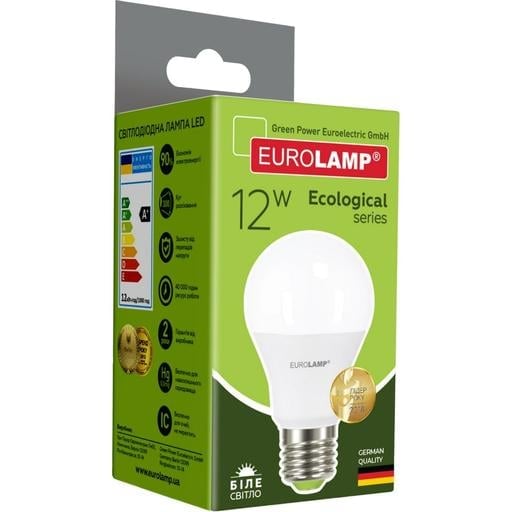 Світлодіодна лампа Eurolamp LED Ecological Series, А60, 12W, E27, 4000K (LED-A60-12274(P)) - фото 4