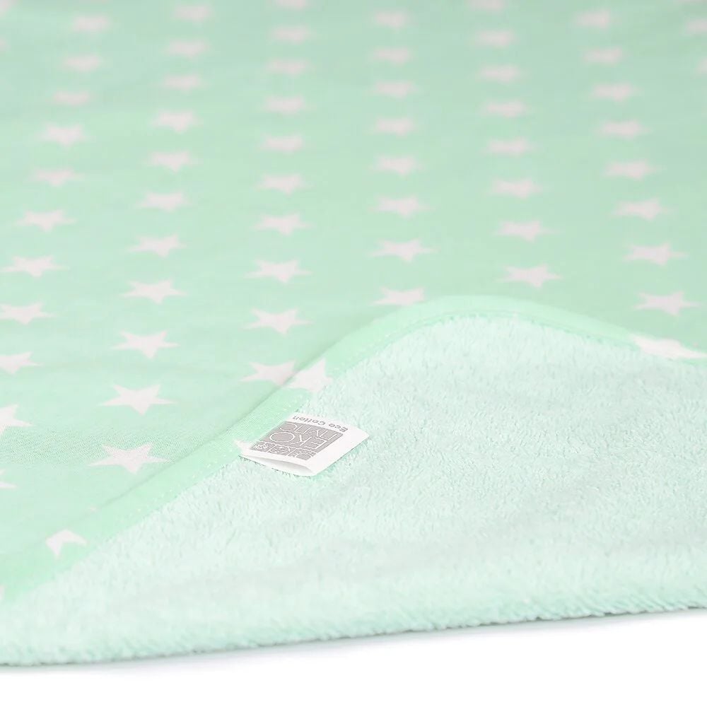 Многоразовая непромокаемая пеленка Эко Пупс Eco Cotton Звезды, 70х50 см, мятный - фото 2