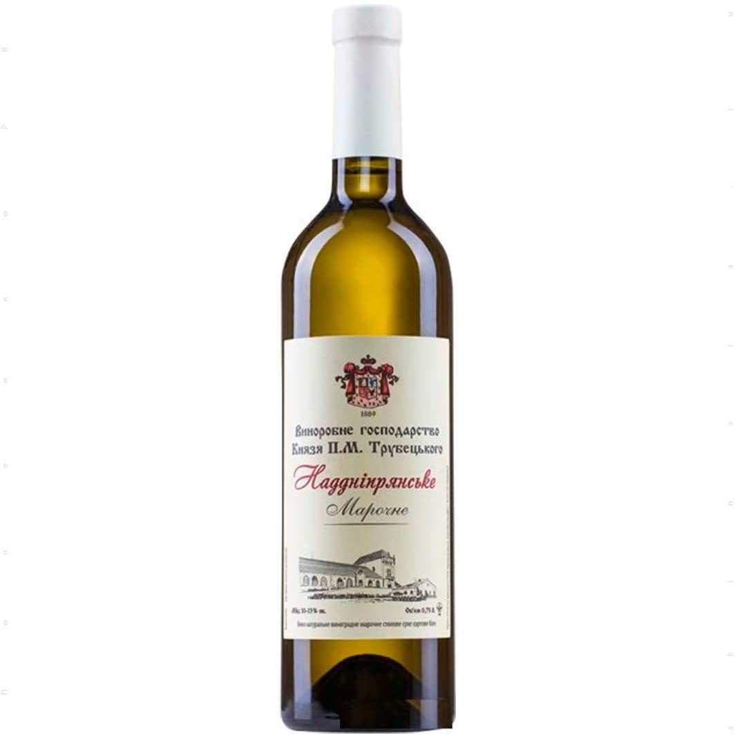 Вино Князь Трубецькой Наддніпрянське біле сухе марочне, 13%, 0,75 л (574854) - фото 1