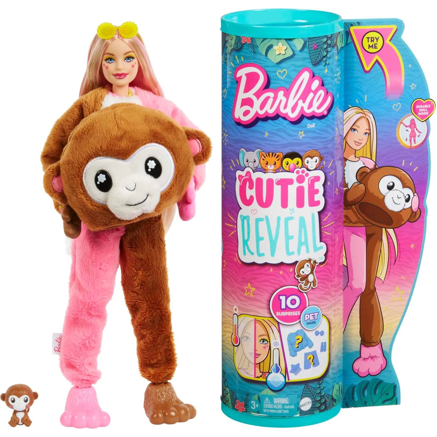 Кукла Barbie Cutie Reveal Друзья из джунглей Обезьянка (HKR01) - фото 1