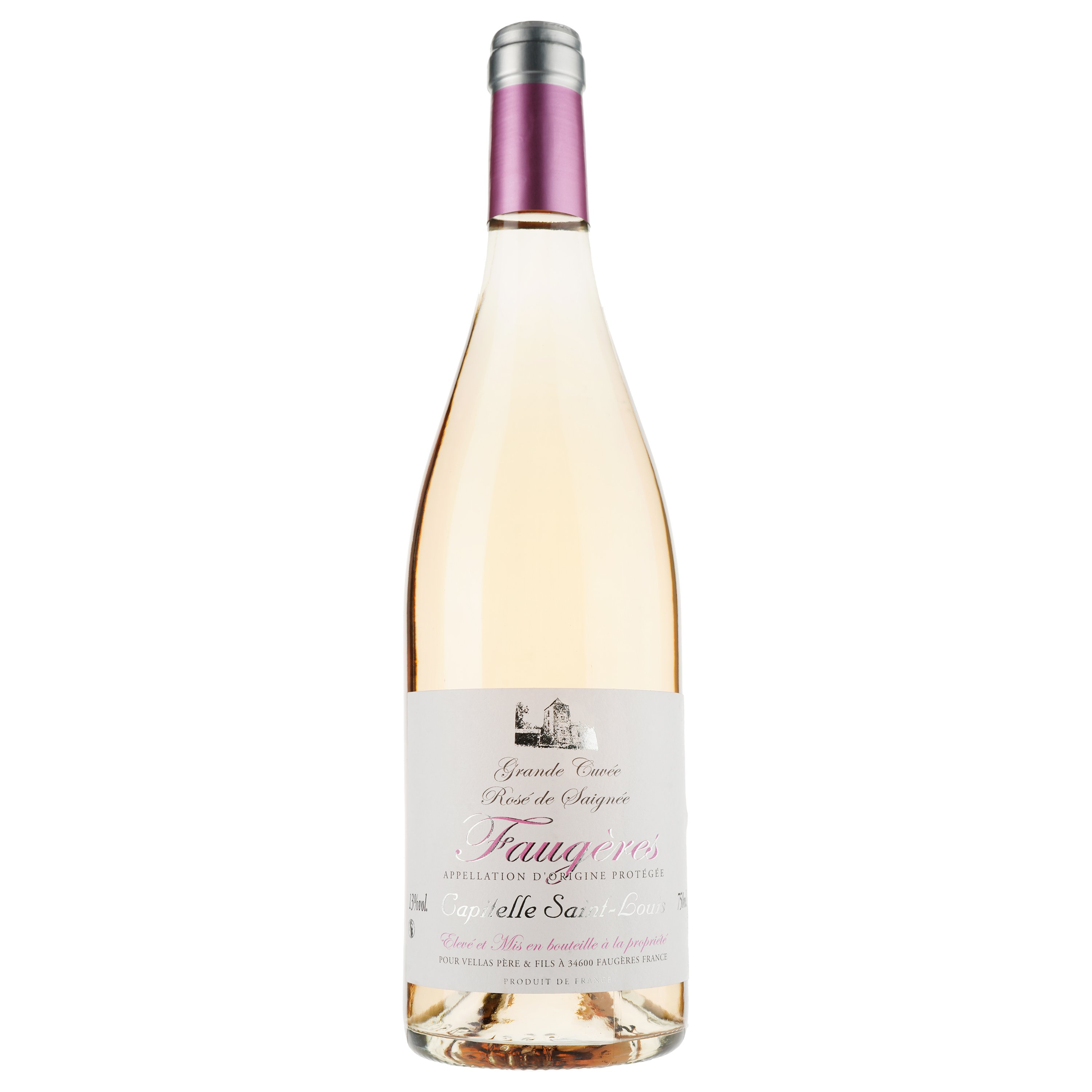 Вино Capitelle Saint Louis Rose de Saigne Faugeres AOP, розовое, сухое, 0,75 л - фото 1