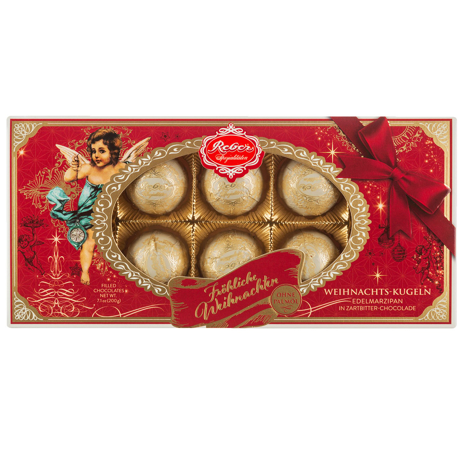 Конфеты шоколадные Reber Марципановые шарики Премиум, новогодние, 200 г - фото 1