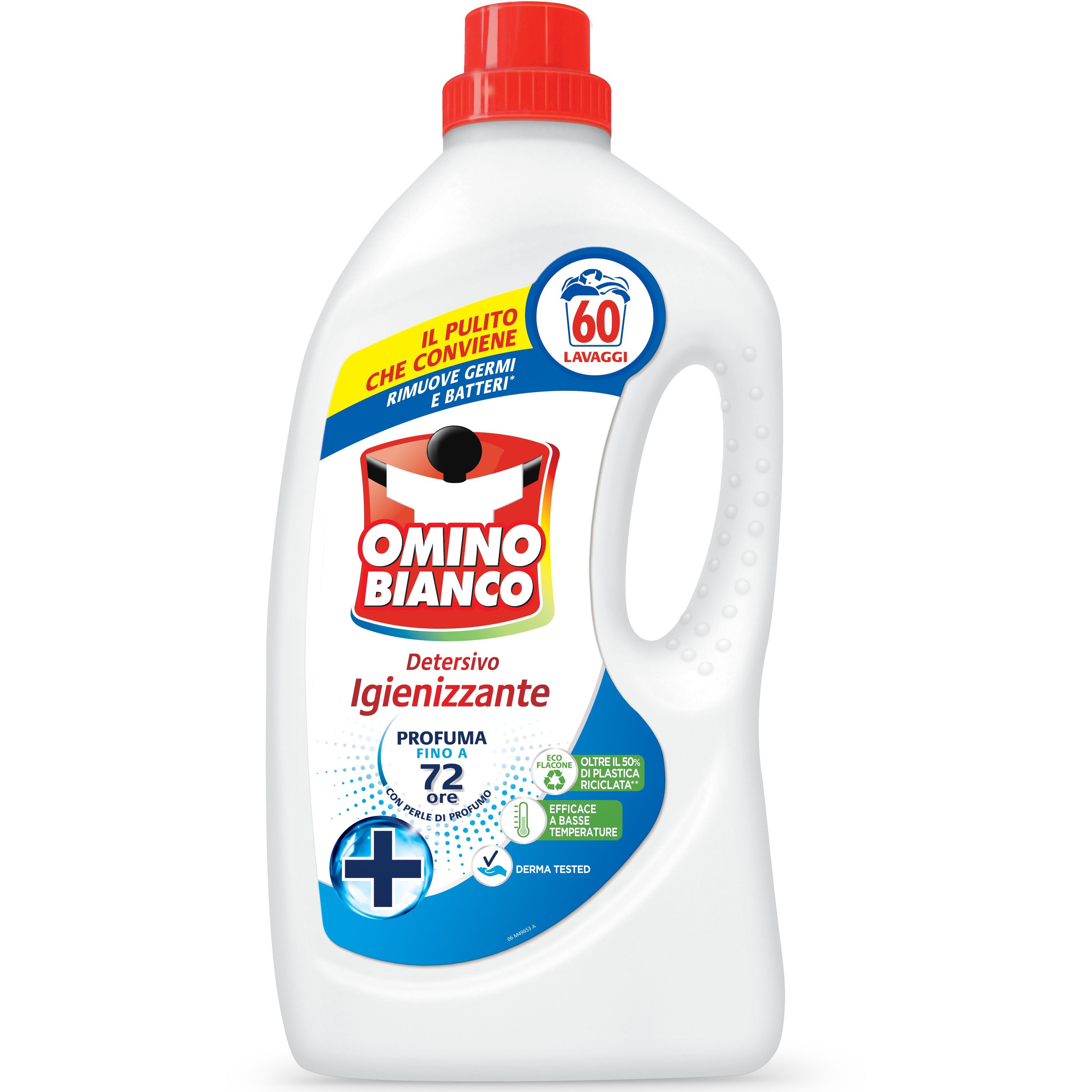 Гель для прання Omino Bianco Detersivo Igienizzante Антібактеріальний універсальний 2.4 л - фото 1