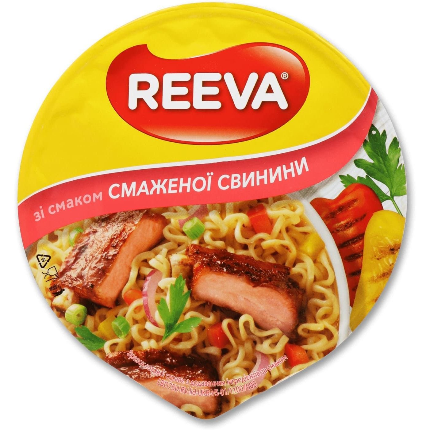 Лапша быстрого приготовления Reeva со вкусом жареной свинины 75 г (923826) - фото 3