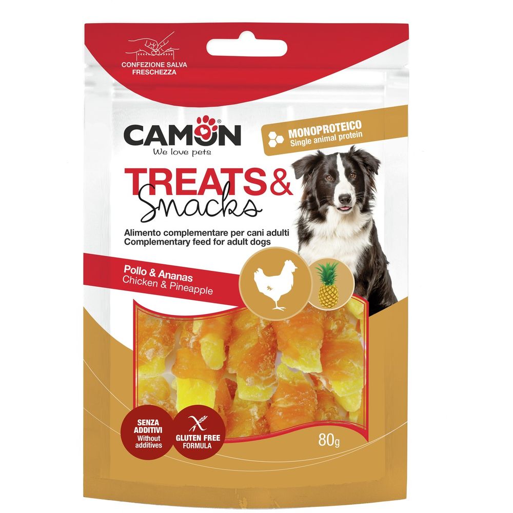 Ласощі для собак Camon Treats & Snacks Курка з ананасом 80 г - фото 1