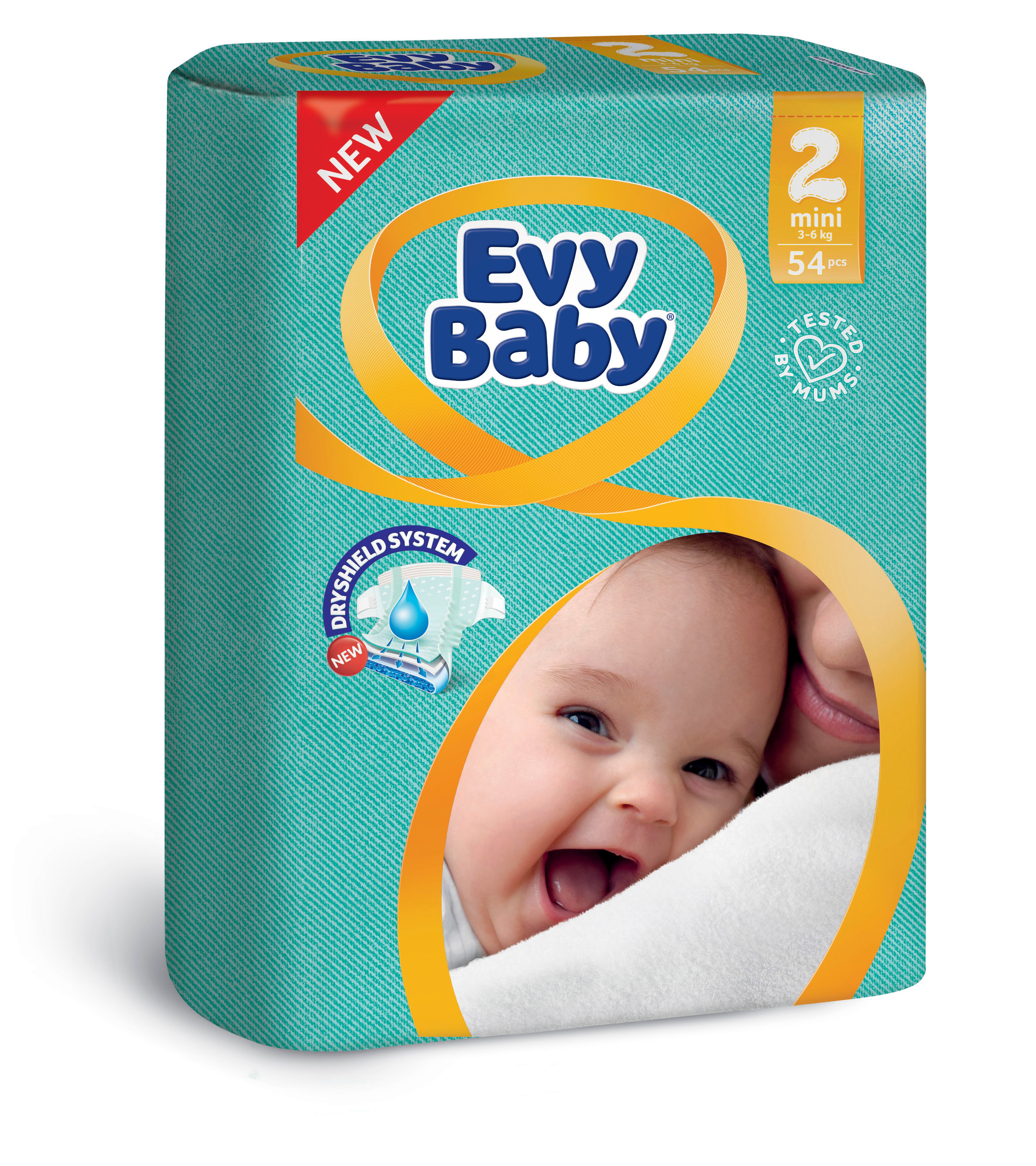 Подгузники Evy Baby 2 (3-6 кг), 54 шт. - фото 1