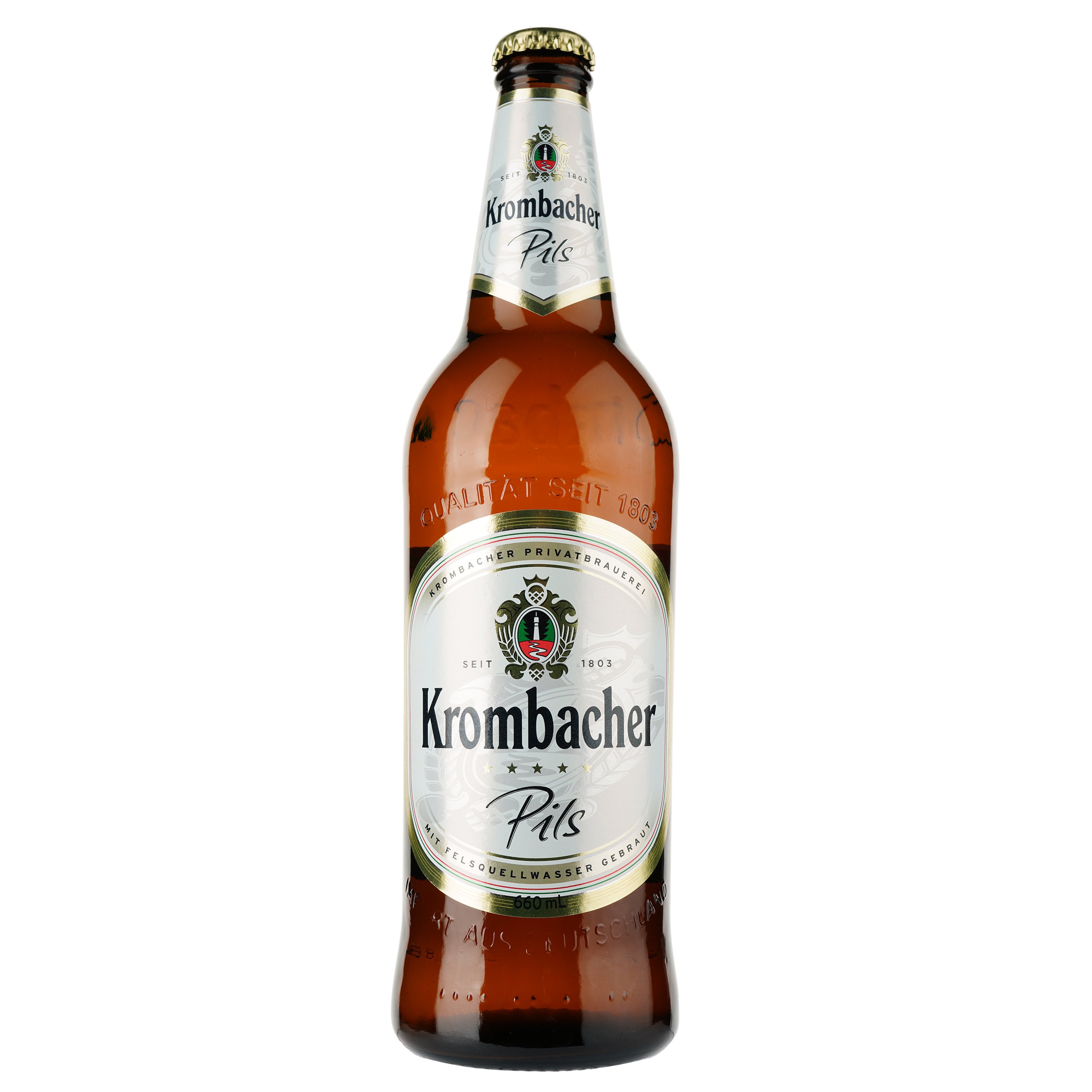 Пиво Krombacher Pils, світле, фільтроване, 4,8%, 0,66 л - фото 1