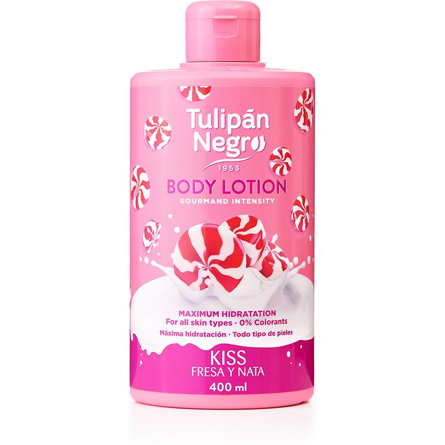 Лосьон для тела Tulipan Negro Kiss Strawberry & Cream Body Lotion 400 мл - фото 1