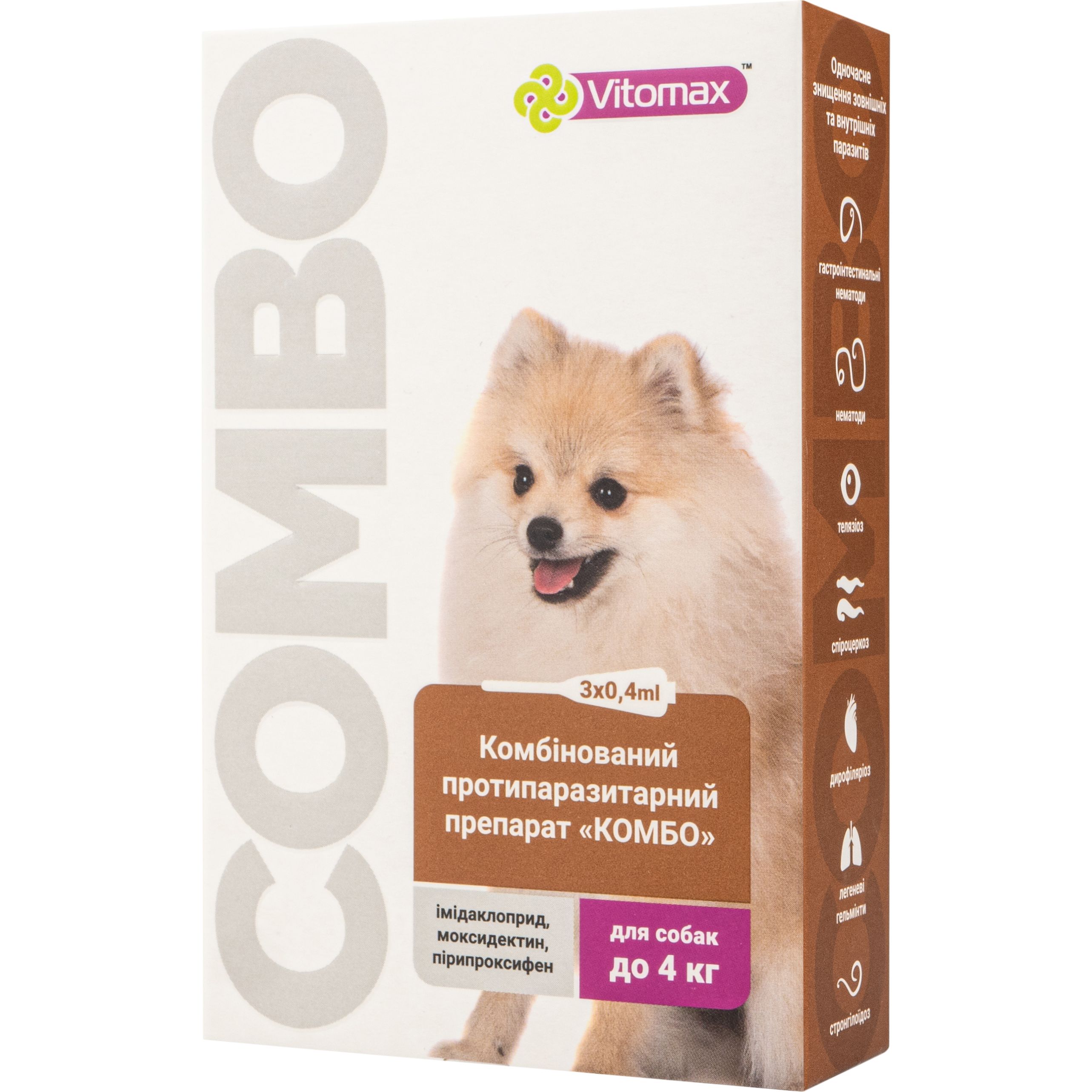 Краплі Vitomax комбо для собак до 4 кг, 0.4 мл, 3 шт. - фото 2