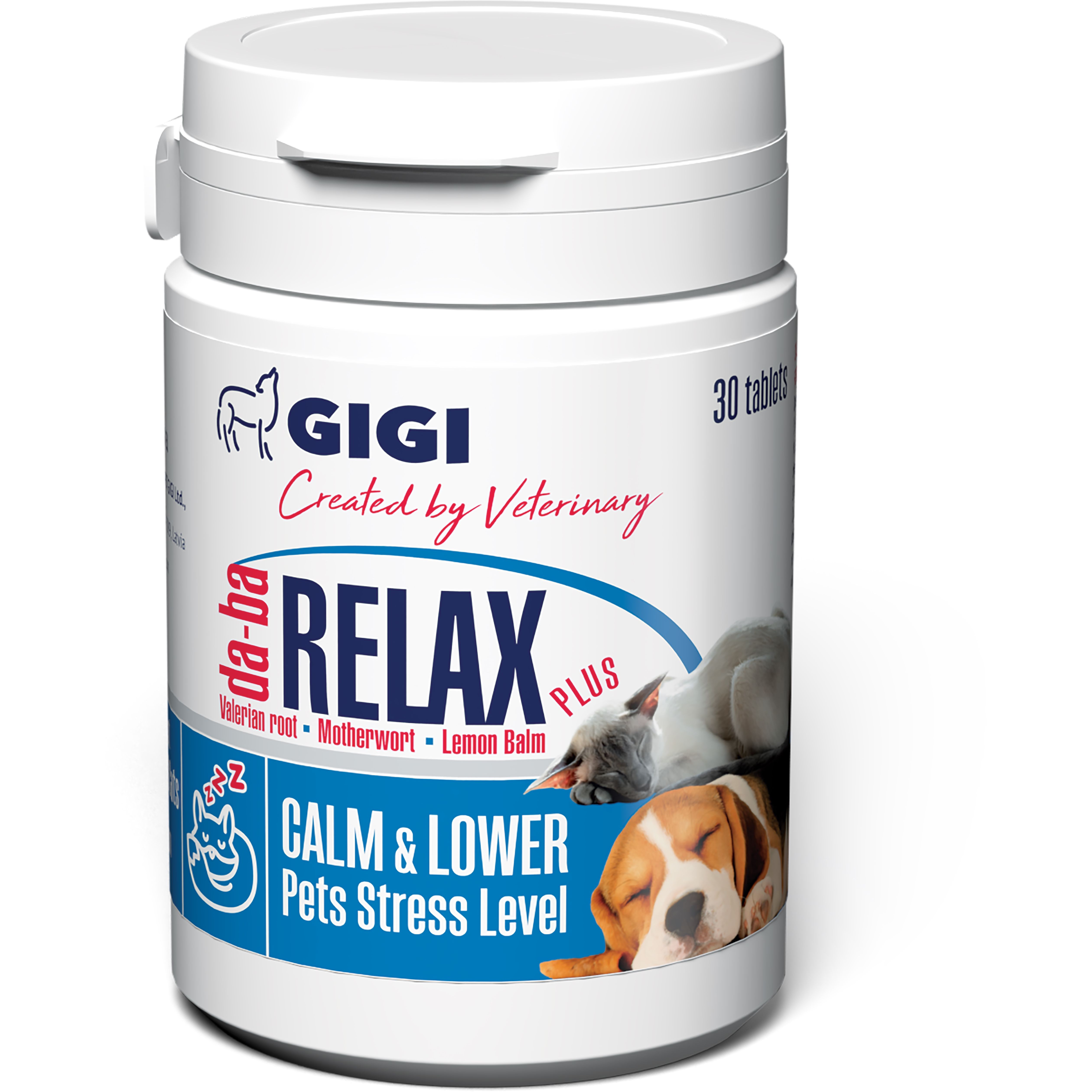 Препарат Gigi da-ba Relax plus для заспокійливої та протистресової дії 1 таблетка на 10 кг №30 (GIG43686) - фото 1