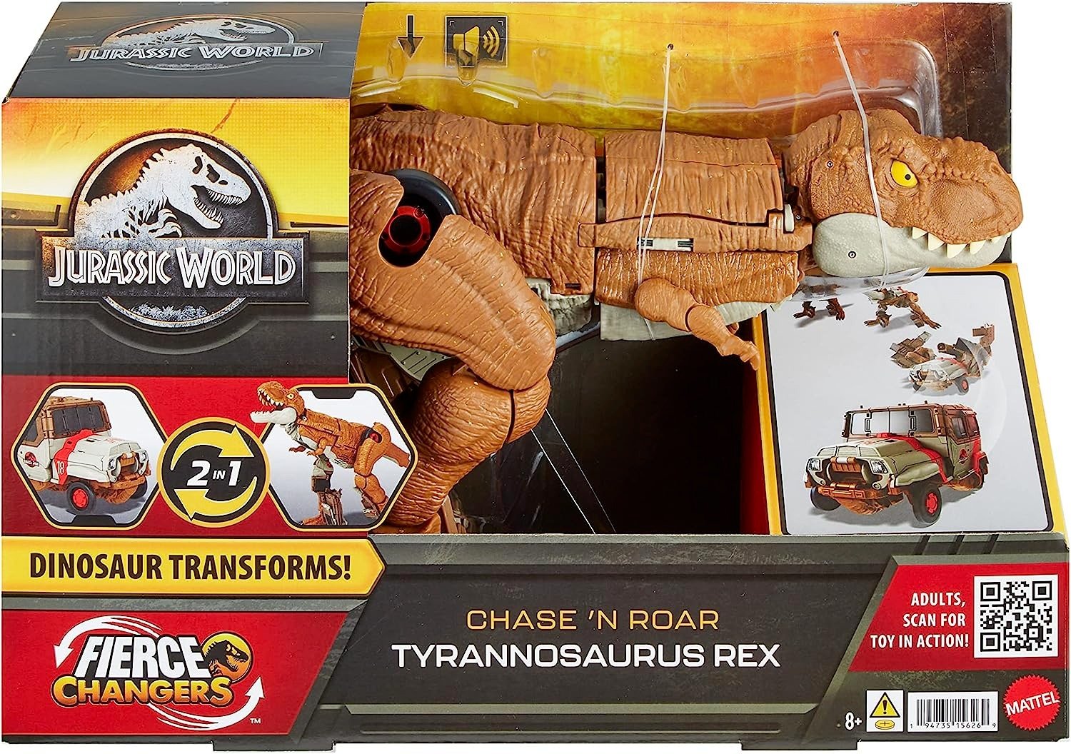 Игрушка трансформер Jurassic World Chase and Roar Dinozaur Transforms Tyrannosaurus Rex (HPD38) - фото 7