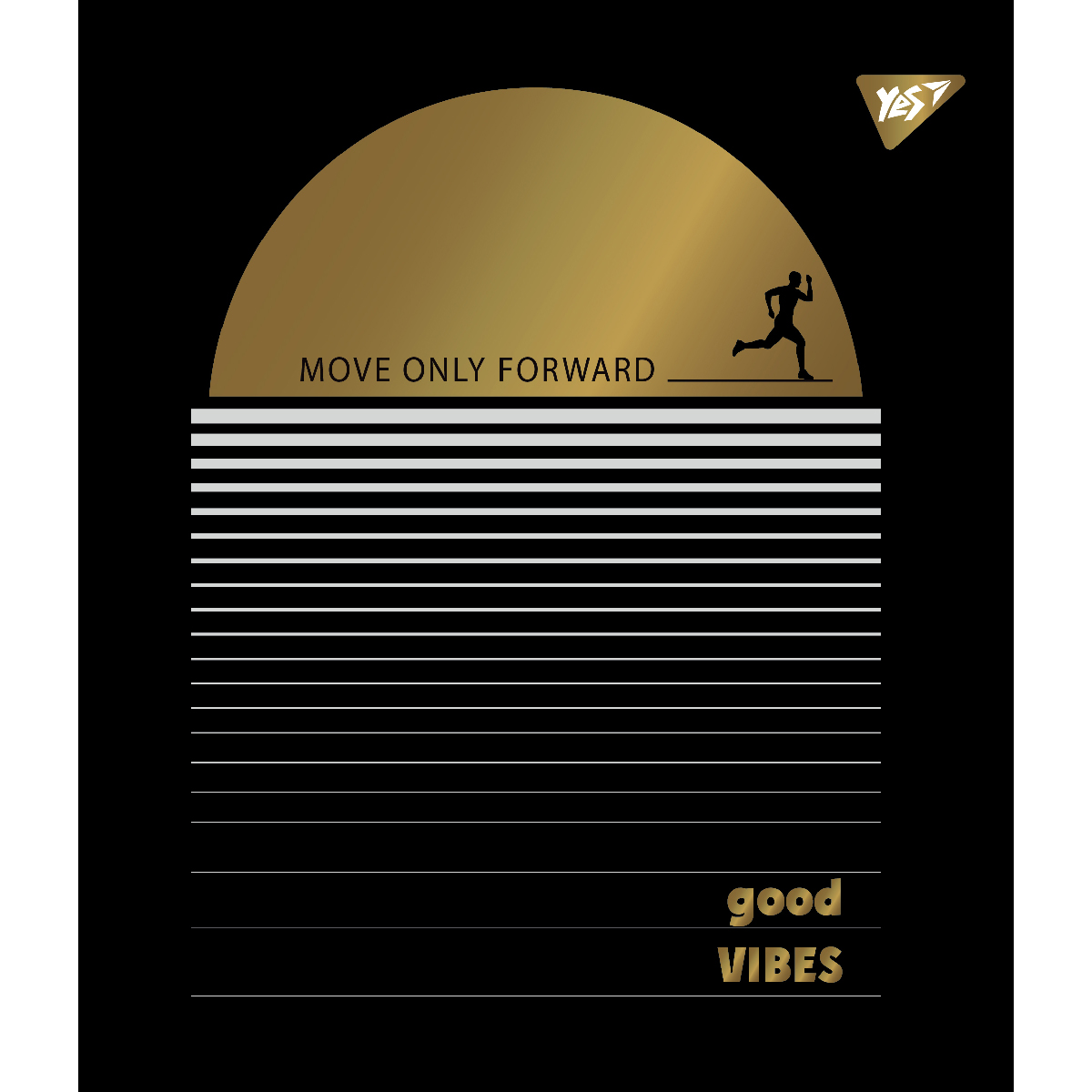 Набір зошитів Yes Good vibes Pantone Gold А5 в лінійку 24 аркуші 10 шт. (66859) - фото 1