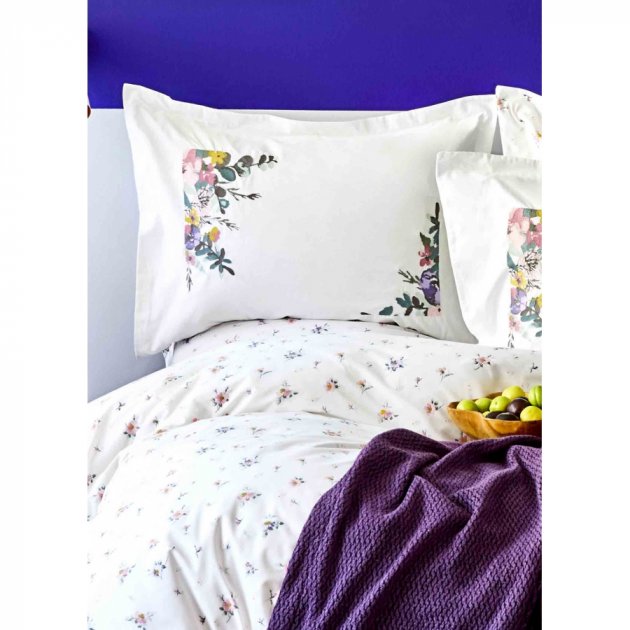 Набір постільна білизна з пледом Karaca Home Fertile lila 2020-1, євро, ліловий, 7 предметів (svt-2000022231251) - фото 2