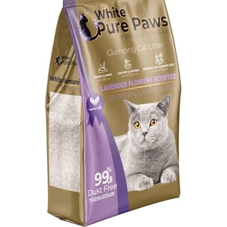 Наполнитель для кошачьего туалета Pure Paws White с ароматом цветов Лаванды 5 л. - фото 1