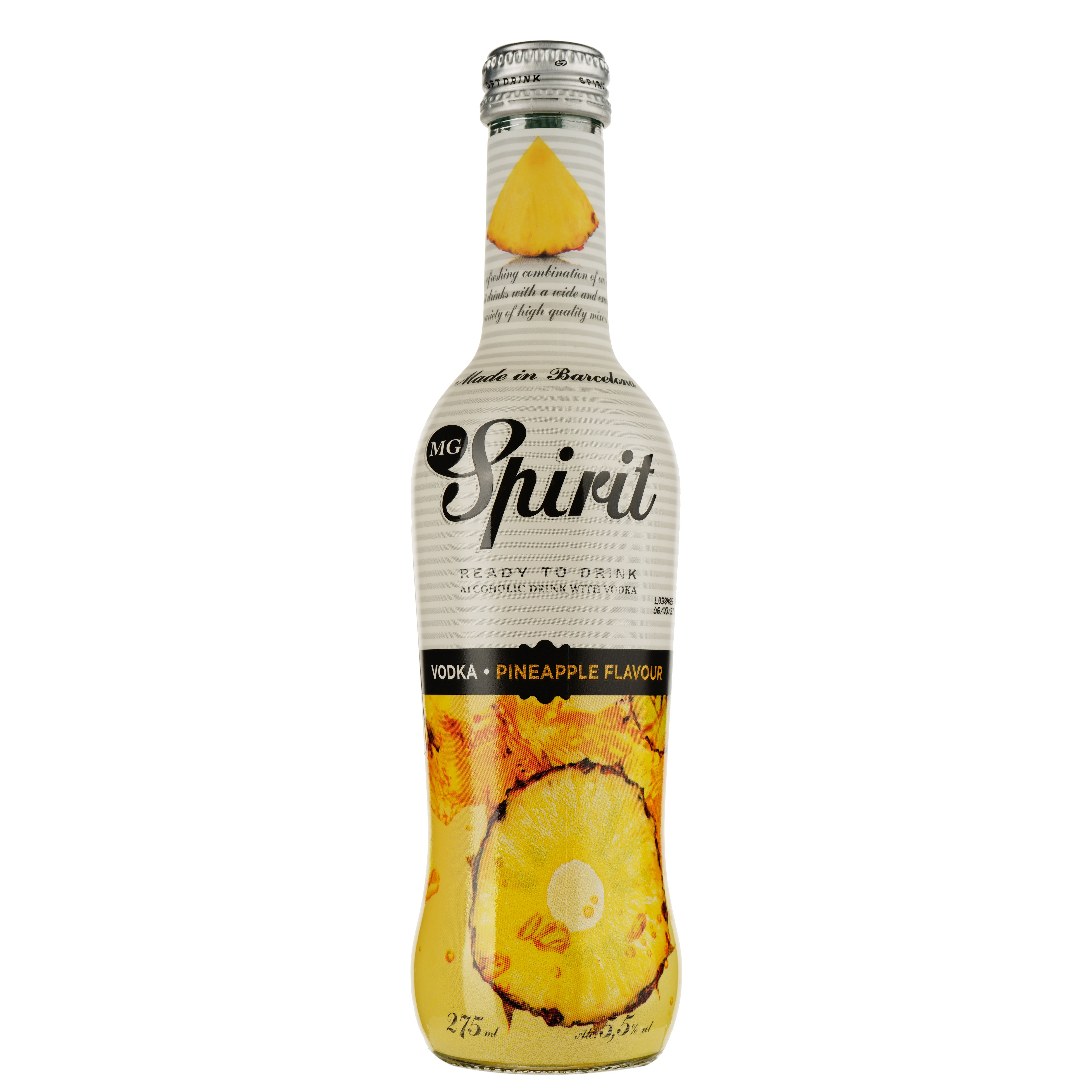 Напій алкогольний Mg Spirit Vodka Pineapple, 5,5%, 0,275 л - фото 1