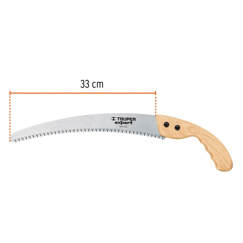 Ножівка садова Truper Expert вигнута сталь SK5 японський зуб 7TPI 330 мм (SPX-13C) - фото 3