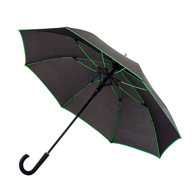 Зонт Bergamo Line, черный с зеленым (7130009) - фото 1