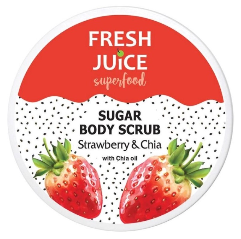 Цукровий скраб для тіла Fresh Juice Superfood Strawberry & Chia 225 мл - фото 1