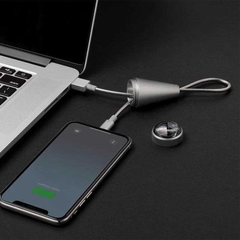 Кабель USB-A to Lightning Native Union Tom Dixon Stash Cone Cable Silver 0.15 м - фото 3