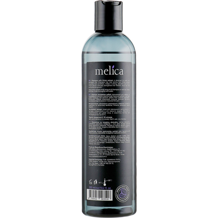 Шампунь для поврежденных волос Melica с вытяжкой лука 300 мл - фото 2